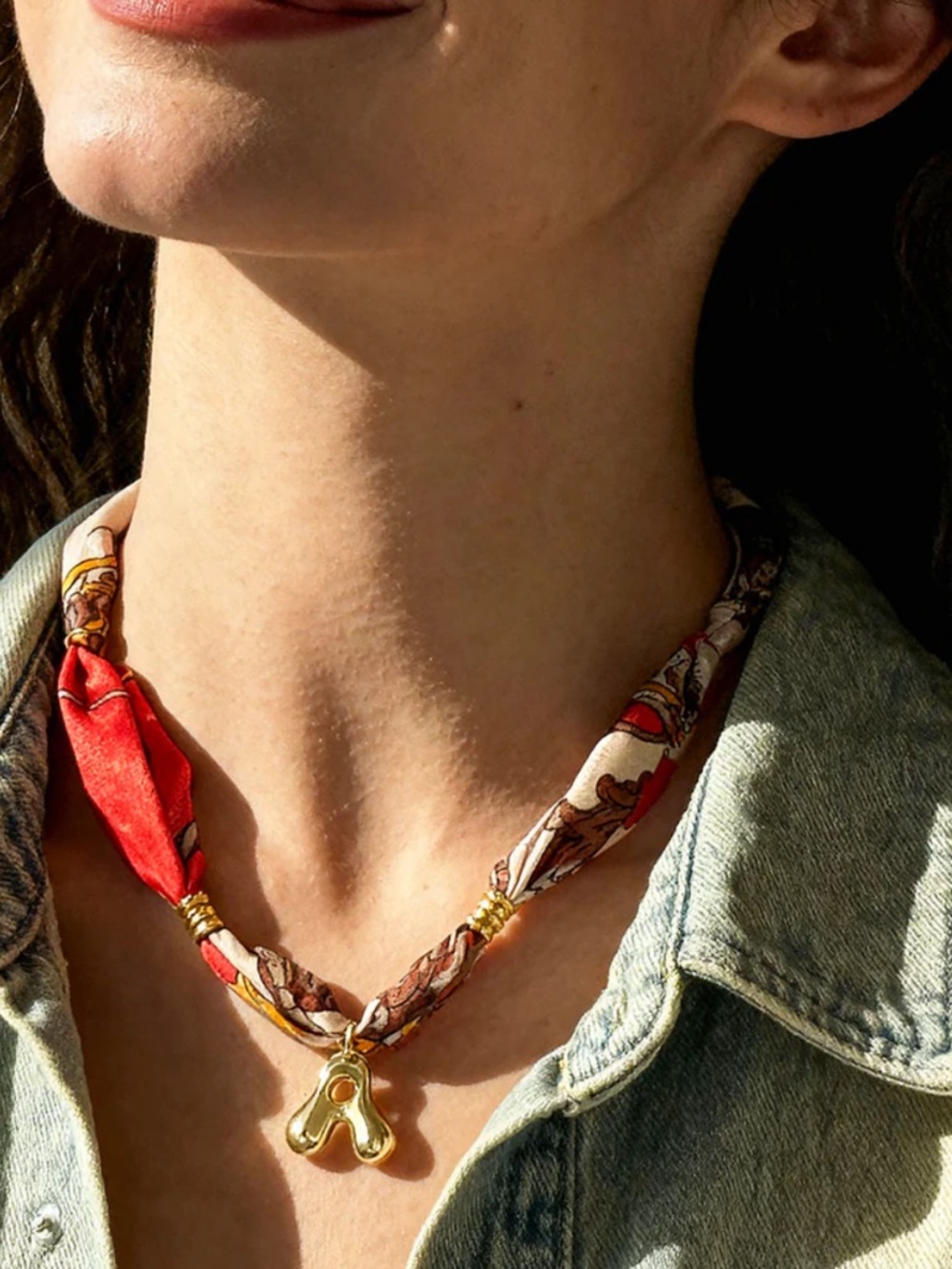 S initial Scarf Necklace or Bracelet